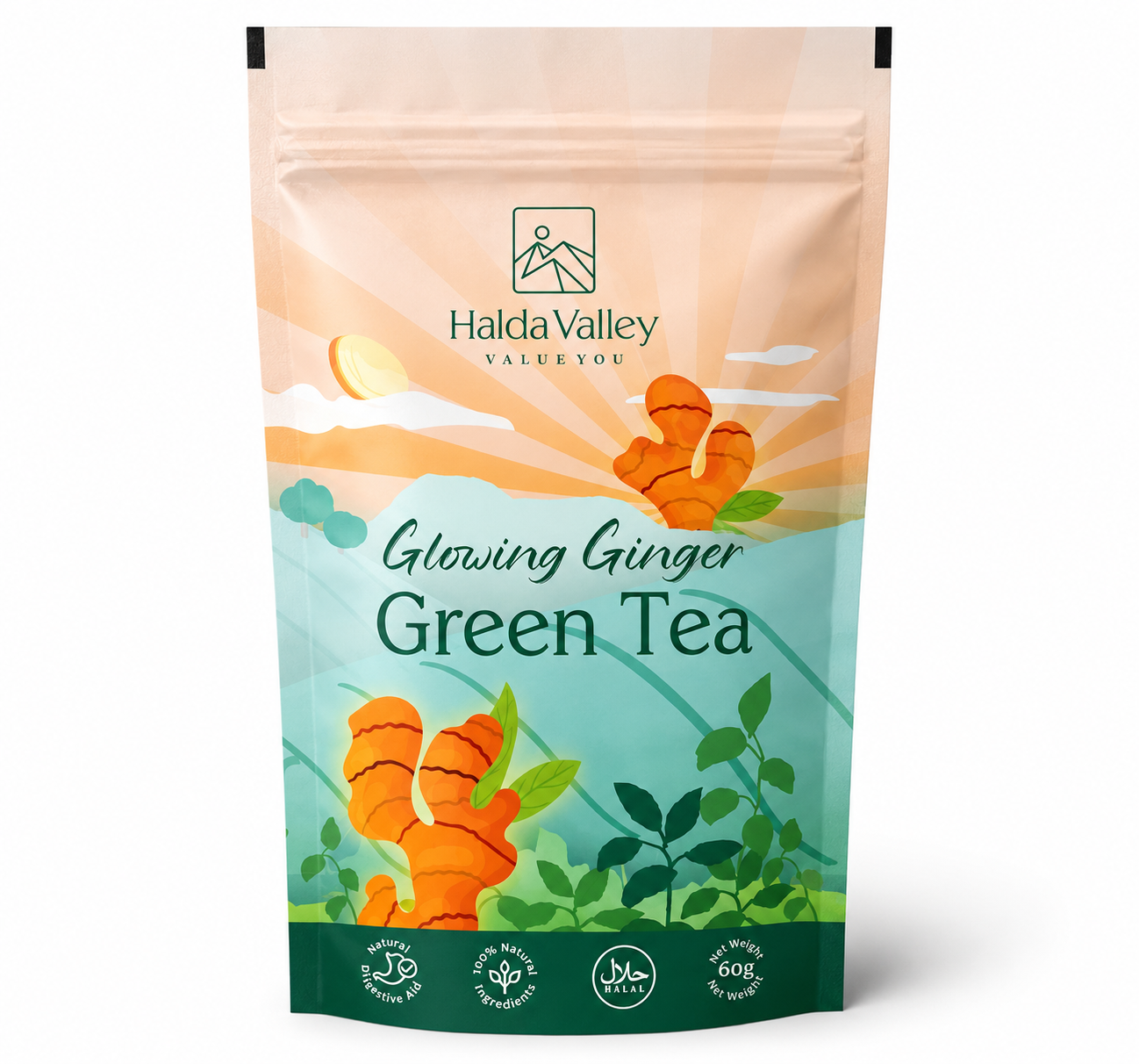 Glowing Ginger Green Tea 60 GM